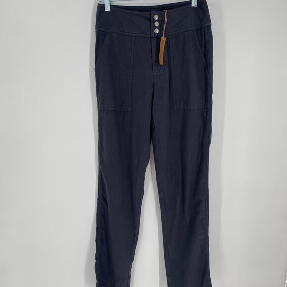 Carbon2Cobalt Pants Women’s 2 Gray Linen Coastal Nautical Vacation Beach - Picture 1 of 10
